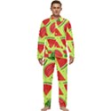 Pastel Watermelon   Men s Long Sleeve Velvet Pocket Pajamas Set View1