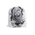 Drawing Angry Male Lion Roar Animal Drawstring Pouch (Large) View1