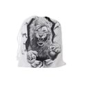 Drawing Angry Male Lion Roar Animal Drawstring Pouch (Large) View2