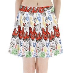 Music-color-elements Pleated Mini Skirt by Wegoenart