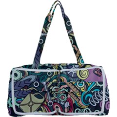Cartoon-cute-doodles-hand-drawn-auto-service-seamless-pattern Multi Function Bag by Wegoenart