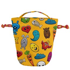 Graffiti Characters Seamless Ornament Drawstring Bucket Bag by Wegoenart