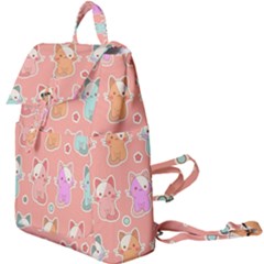 Cute Kawaii Kittens Seamless Pattern Buckle Everyday Backpack by Wegoenart