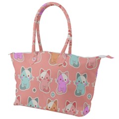 Cute Kawaii Kittens Seamless Pattern Canvas Shoulder Bag by Wegoenart