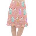 Cute Kawaii Kittens Seamless Pattern Fishtail Chiffon Skirt View1