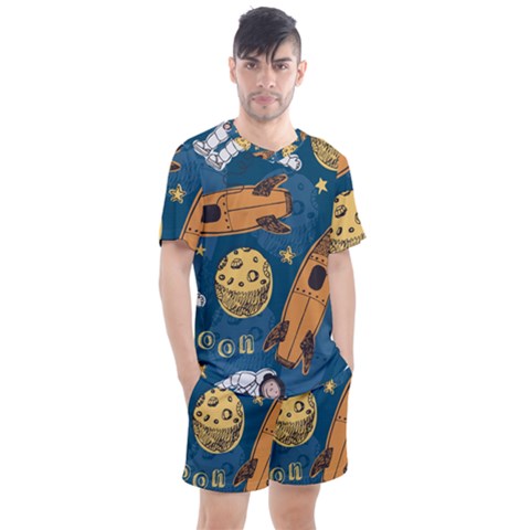 Missile Pattern Men s Mesh Tee And Shorts Set by Wegoenart