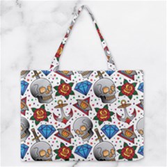 Full Color Flash Tattoo Patterns Zipper Medium Tote Bag by Wegoenart