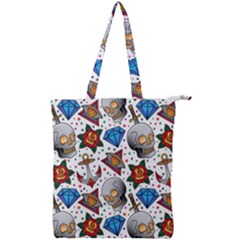 Full Color Flash Tattoo Patterns Double Zip Up Tote Bag by Wegoenart