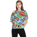 Comic Bubbles Seamless Pattern One Shoulder Cut Out Tee View1