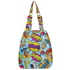 Comic Elements Colorful Seamless Pattern Center Zip Backpack by Wegoenart