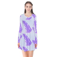 Cute Lavanda Blue Long Sleeve V-neck Flare Dress by ConteMonfrey