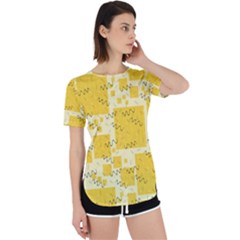 Party Confetti Yellow Squares Perpetual Short Sleeve T-shirt by Wegoenart