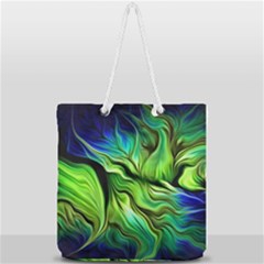 Fractal Art Pattern Abstract Full Print Rope Handle Tote (large) by Ravend