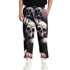 Halloween Party Skulls, Demonic Pumpkins Pattern Men s Elastic Waist Pants by Casemiro