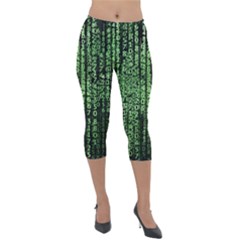 Matrix Technology Tech Data Digital Network Lightweight Velour Capri Leggings  by Wegoenart