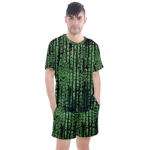 Matrix Technology Tech Data Digital Network Men s Mesh Tee And Shorts Set by Wegoenart