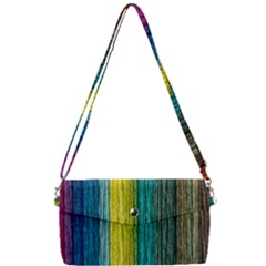 Line Rope Fiber Close Up Multicoloured Background Removable Strap Clutch Bag by Wegoenart