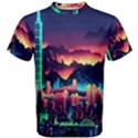 Cityscape Building Painting 3d City Illustration Men s Cotton Tee View1