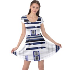 Robot R2d2 R2 D2 Pattern Cap Sleeve Dress by Jancukart