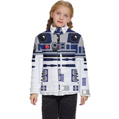 Robot R2d2 R2 D2 Pattern Kids  Puffer Bubble Jacket Coat by Jancukart