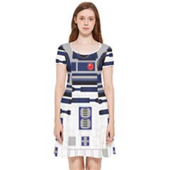 Robot R2d2 R2 D2 Pattern Inside Out Cap Sleeve Dress by Jancukart