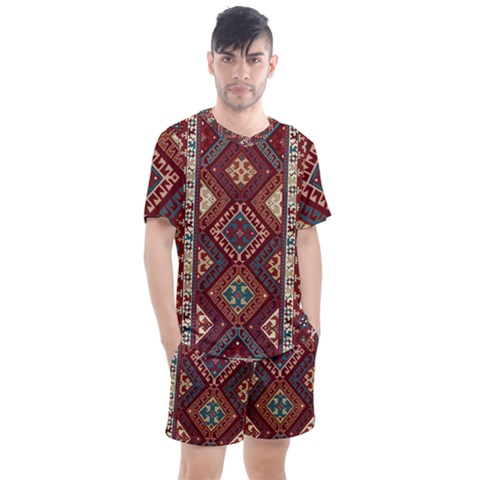 Armenian Carpet Men s Mesh Tee And Shorts Set by Gohar