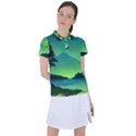 Green Landscape Illustration Nature Women s Polo Tee View1