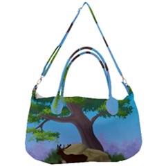 Nature Background Illustration Landscape Removal Strap Handbag by Wegoenart