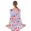 Illustration Pattern Flower Floral Long Sleeve Velvet Skater Dress View2