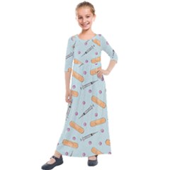 Medicine Items Kids  Quarter Sleeve Maxi Dress by SychEva