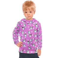 Coffee Chocolate Milk Drink Hot Kids  Hooded Pullover by Wegoenart