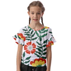 Painting Flower Leaves Forest Kids  Cut Out Flutter Sleeves by Wegoenart