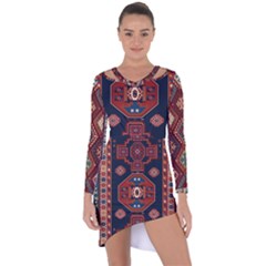 Armenian Old Carpet  Asymmetric Cut-out Shift Dress by Gohar