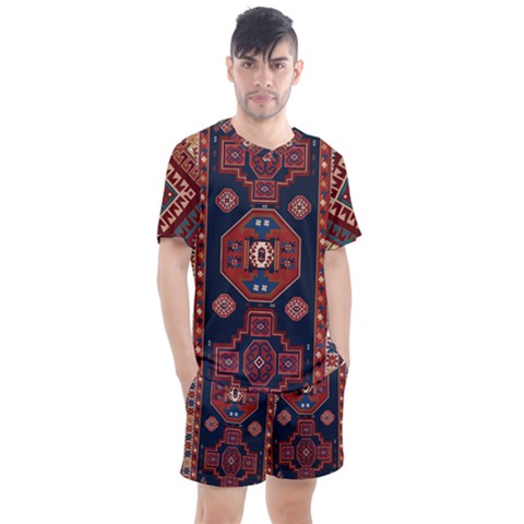 Armenian Old Carpet  Men s Mesh Tee And Shorts Set by Gohar