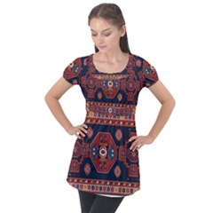 Armenian Carpet Puff Sleeve Tunic Top by Gohar