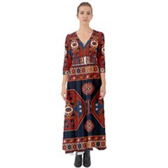 Armenian Carpet Button Up Boho Maxi Dress by Gohar