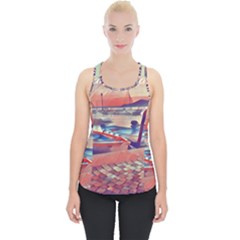 Boats On Lake Garda Piece Up Tank Top by ConteMonfrey