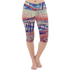 Boats On Lake Garda Lightweight Velour Cropped Yoga Leggings by ConteMonfrey