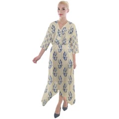 Mermaids Are Real Quarter Sleeve Wrap Front Maxi Dress by ConteMonfrey