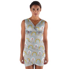 Rainbow Pattern Wrap Front Bodycon Dress by ConteMonfrey