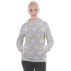 Rainbow Pattern Women s Hooded Pullover by ConteMonfrey