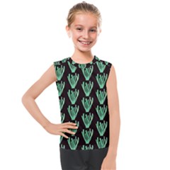 Watercolor Seaweed Black Kids  Mesh Tank Top by ConteMonfrey