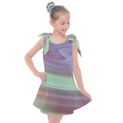 Gradient Blue Green Kids  Tie Up Tunic Dress by ConteMonfrey