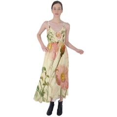 Flowers Petals Stem Bouquet Flora Floral Bloom Tie Back Maxi Dress by Wegoenart