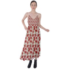 Flowers Poppies Red Tie Back Maxi Dress by Wegoenart