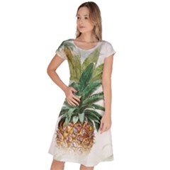 Pineapple Pattern Background Seamless Vintage Classic Short Sleeve Dress by Wegoenart