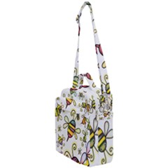 Bee Doodle Cartoon Crossbody Day Bag by Wegoenart