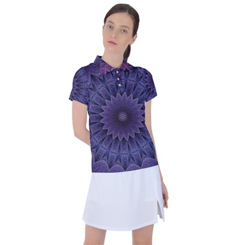 Shape Geometric Symmetrical Symmetry Wallpaper Women s Polo Tee by Wegoenart