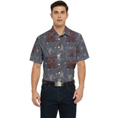 Armenian Ornaments Men s Short Sleeve Pocket Shirt  by Gohar