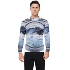 Gray Washing Machine Illustration Men s Long Sleeve Rash Guard by Jancukart